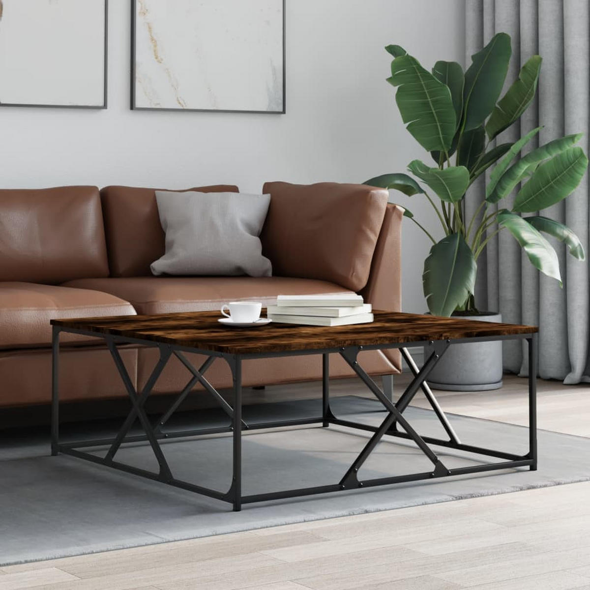 COUCHTISCH Räuchereiche 100x100x40 cm Holzwerkstoff - Braun, Holzwerkstoff (100/100/40cm) - furnicato