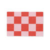 FUSSMATTE Schachbrettmuster - Rot - Rosa - Würfel 90x60 cm - Rot, Kunststoff (90/0.4cm) - MuchoWow