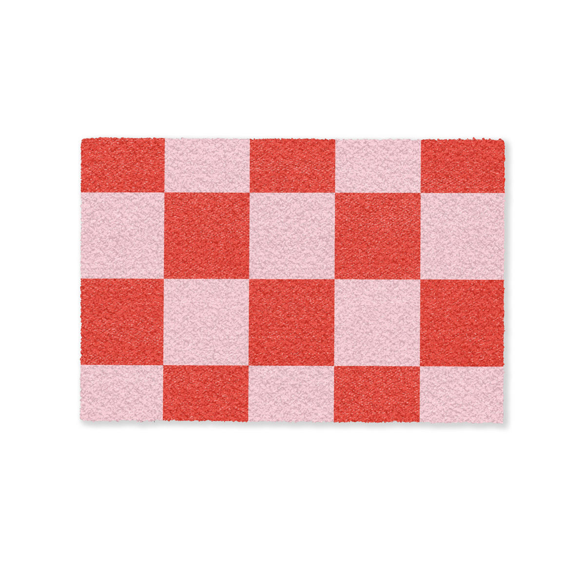 FUSSMATTE Schachbrettmuster - Rot - Rosa - Würfel 60x40 cm - Rot, Kunststoff (60/0.4cm) - MuchoWow