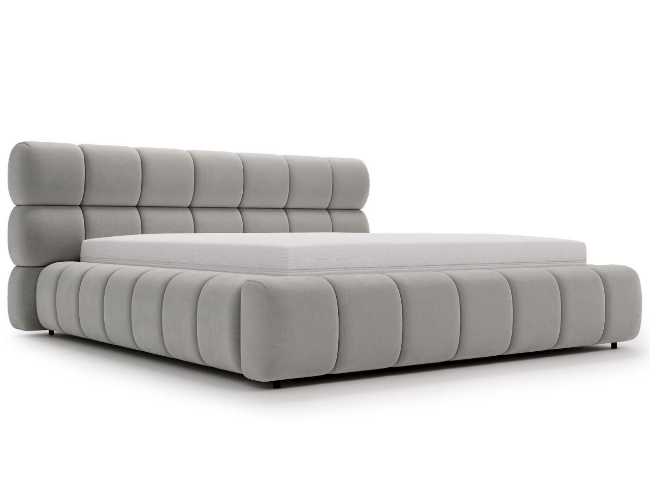 POLSTERBETT Mellow 140x200 Hellgrau - Hellgrau, Textil (140/200cm) - Graingold