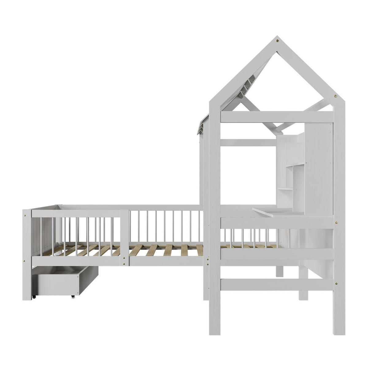 KINDERBETT Yari 90x200 cm Weiß - Weiß, Holz (90/200cm) - Juskys