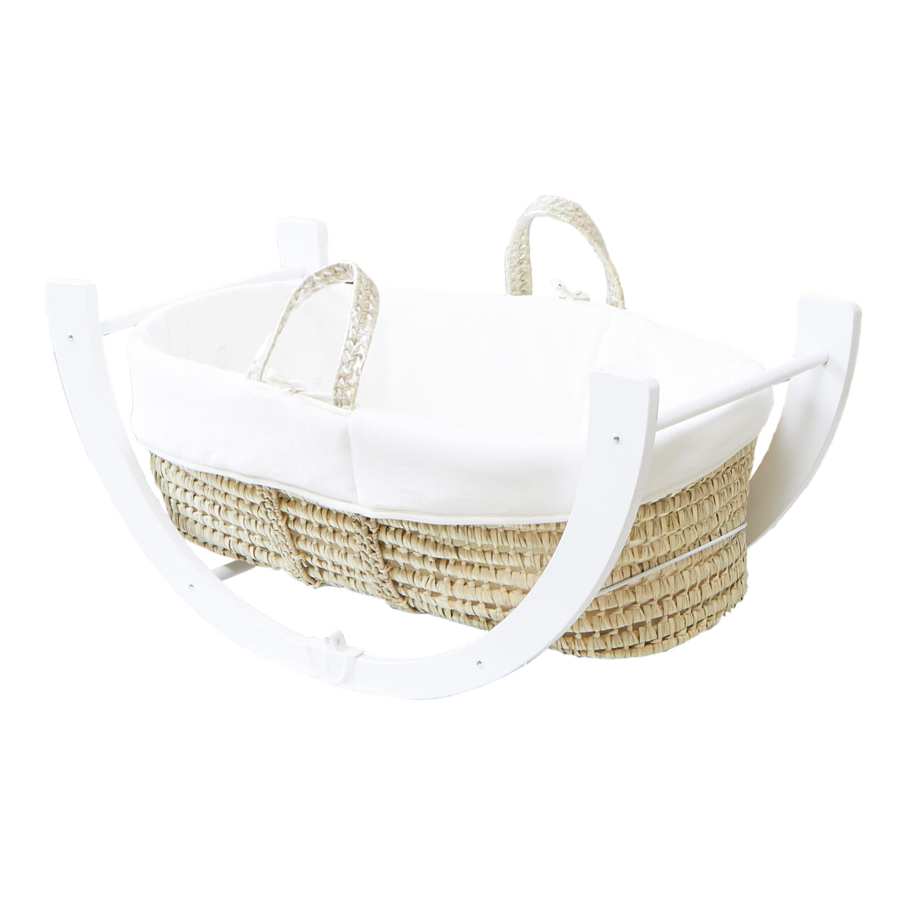 BABYTRAGEKORB mit umdrehbarem Gestell weiss - Weiß, Naturmaterialien (29/78cm) - Premiers Moments
