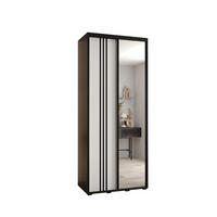 SCHWEBETÜRENSCHRANK 235,2/100/60 2-türig - Schwarz/Weiß, Holz/Metall (100/235/60cm) - Abiks Möbel