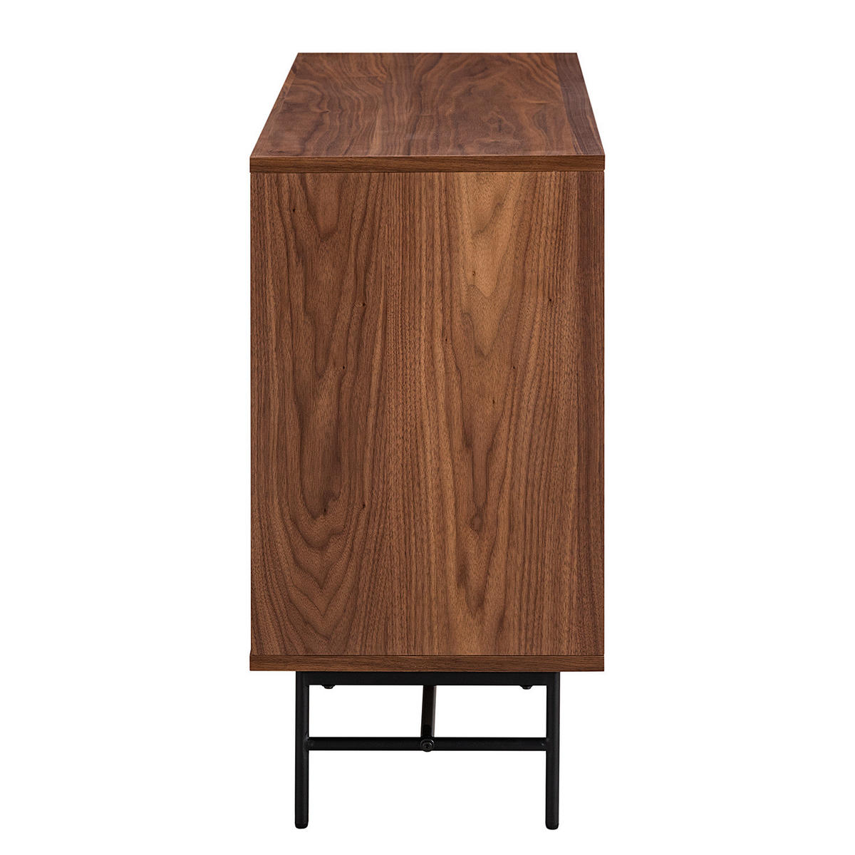 SIDEBOARD - MDF / Metall - Walnussfarben/Schwarz, Holzwerkstoff/Metall (120/80/40cm) - home24