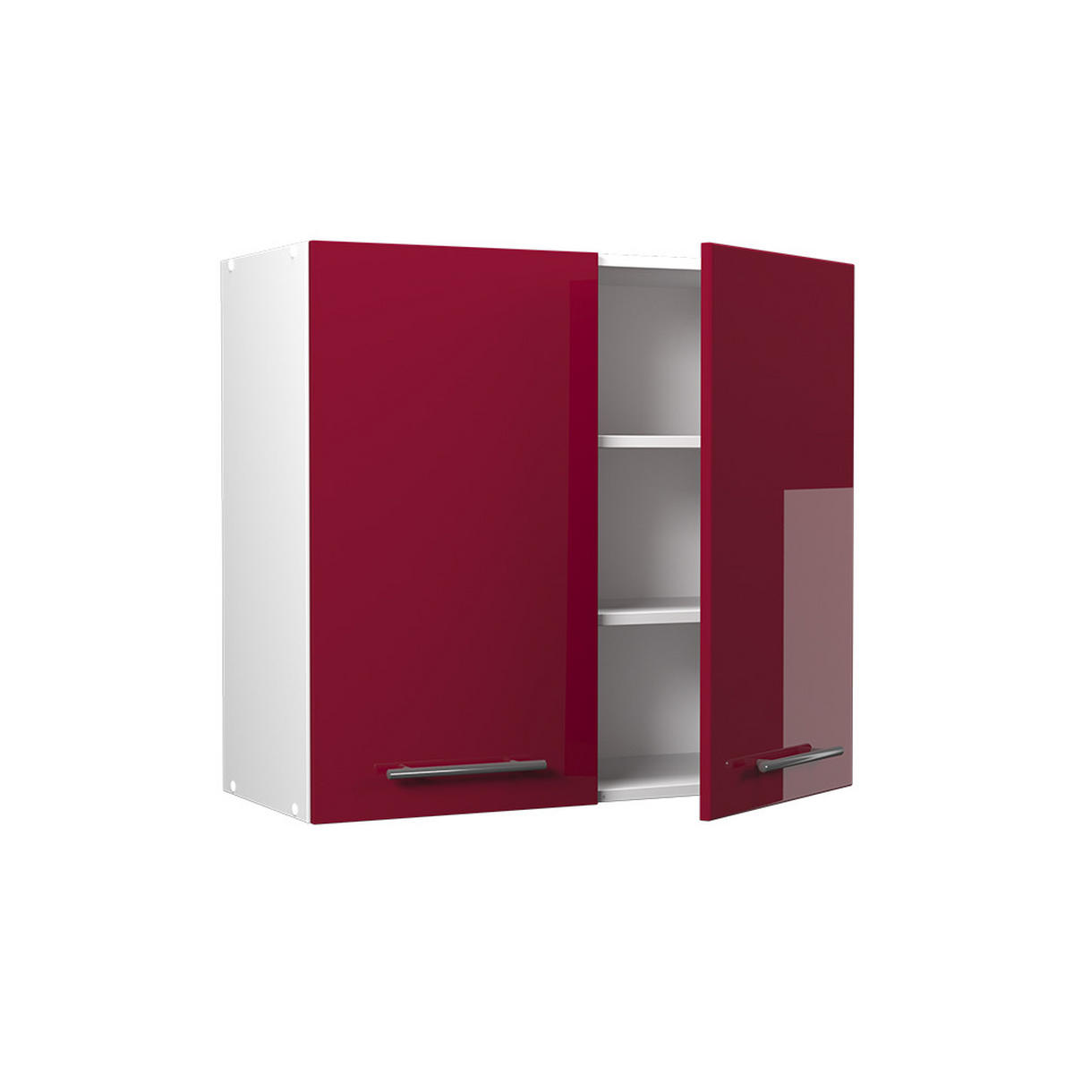 VÄGGSKÅP Fame-Line, Bordeaux högblank/Vit, 80 cm - Vit/Bordeaux, Träbaserade material (80/72/34.1cm) - Vicco