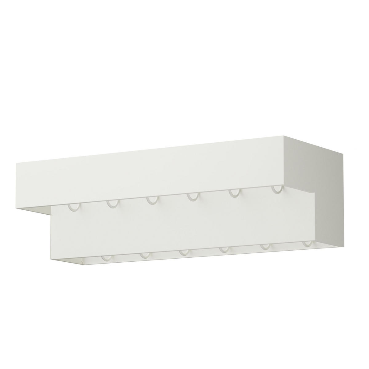 WANDGARDEROBE mit Ablage 60 cm Metall 96742 Weiß Garderobenleiste Hängegarderobe - Weiß, Metall (60/18/24cm) - DanDiBo