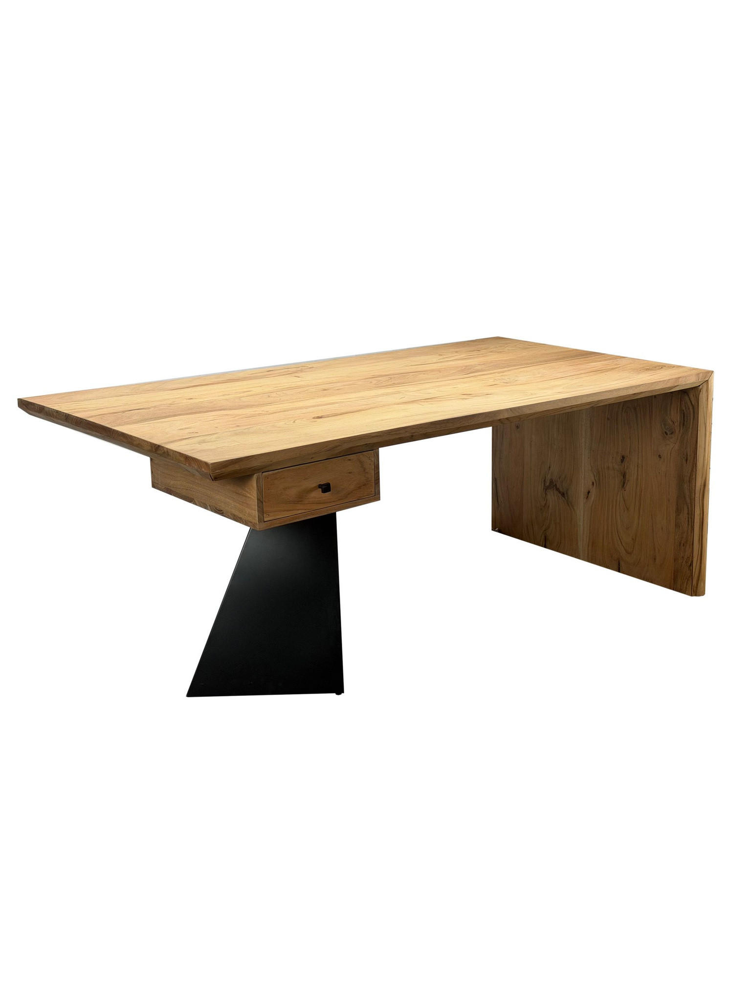 SCHREIBTISCH PANARO, Akazie Massivholz, Akazie-Natur, 180 x 90 x 77 cm - Braun, Holz (90/180/77cm) - KADIMA DESIGN