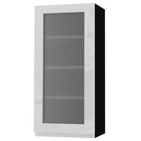 HÄNGESCHRANK Florence W4S/45 Schwarz / RAL 9003 signalweiß HG 45 / 32,5 / 96cm - Türanschlag links - Weiß Hochglanz/Schwarz, Holz/Holzwerkstoff (45/96/32.5cm) - Feldmann-Wohnen