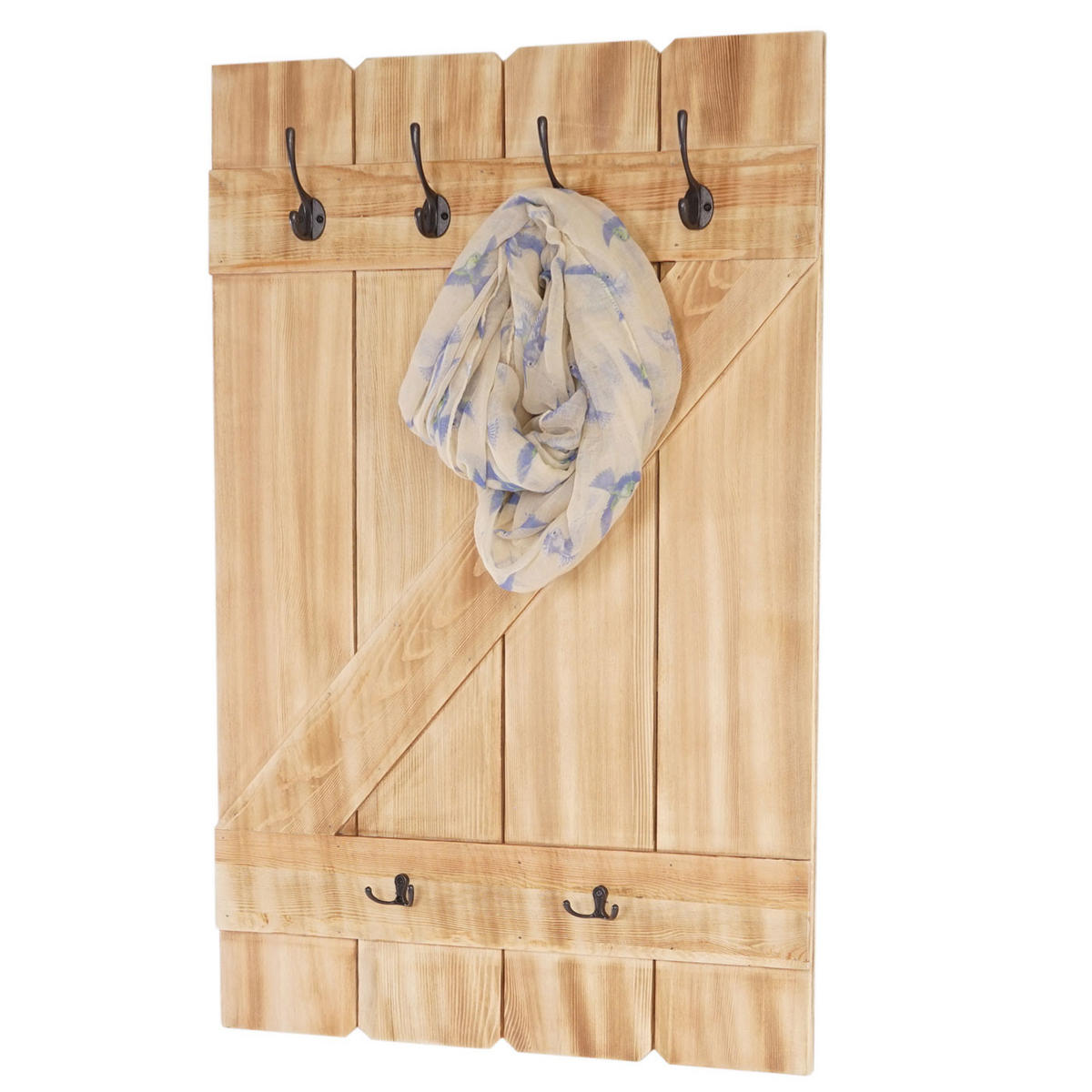 WANDGARDEROBE 91x60x10cm 6 Haken Kiefer - Kieferfarben, Holz (60/91/10cm) - BERLINLODGE