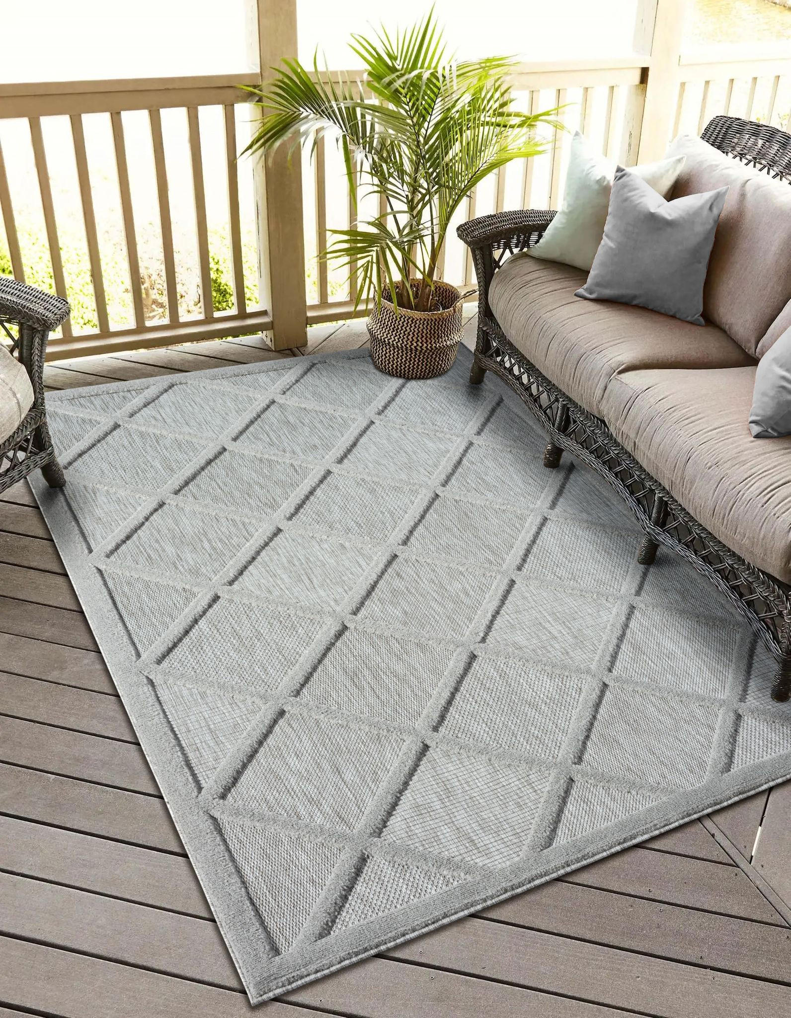 OUTDOORTEPPICH Lotta II Hellgrau,Silberfarben,Anthrazit 200/300 cm - Hellgrau, Textil (200/300cm) - My-Rug