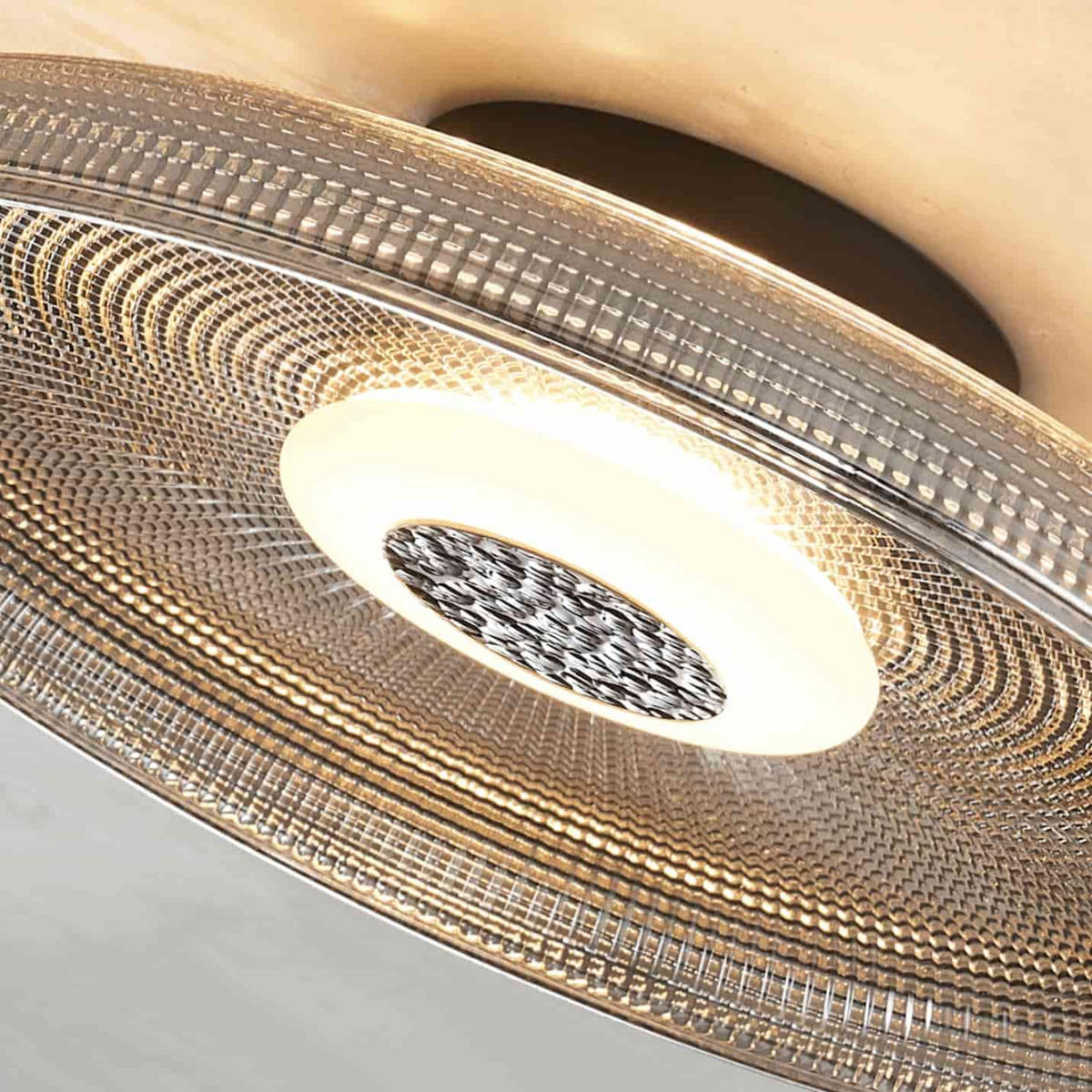 DECKENLEUCHTE Ossara, Schwarz und rauchgrau, 10cm - Schwarz, Glas (10/40/40cm) - KOSILUM