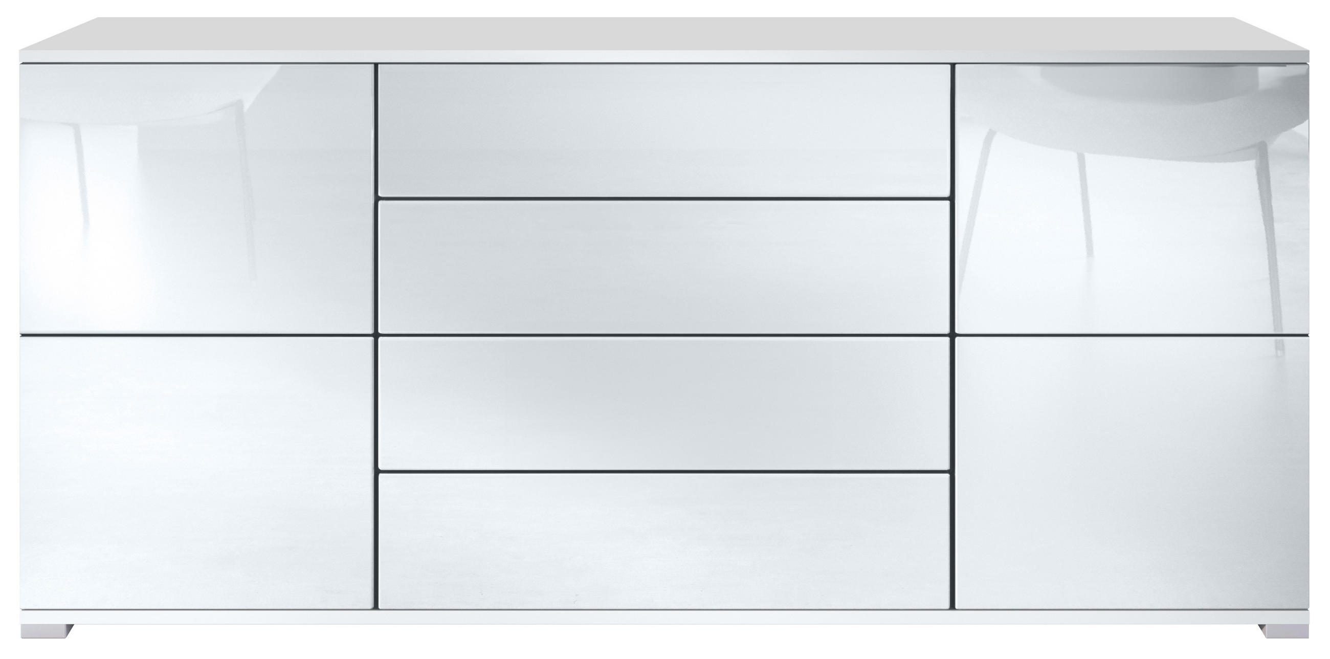 Vladon Sideboard Weiß Hochglanz 166.5x75.5x35 cm