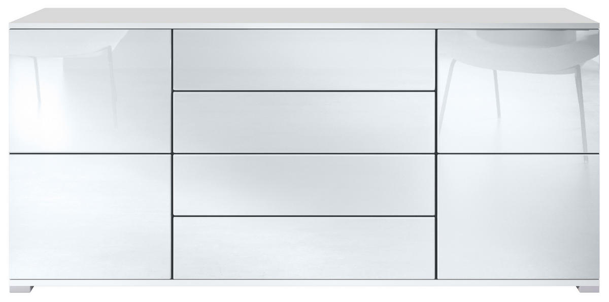 SIDEBOARD Rova Weiß Hochglanz - Weiß Hochglanz, Holzwerkstoff (166.5/75.5/35cm) - Vladon