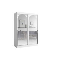 SCHIEBETÜRENSCHRANK MOSSA 150 / 215 / 65 cm in Weiß / Schwarz - Schwarz/Weiß, Holzwerkstoff (150/215/65cm) - Deine Möbel 24