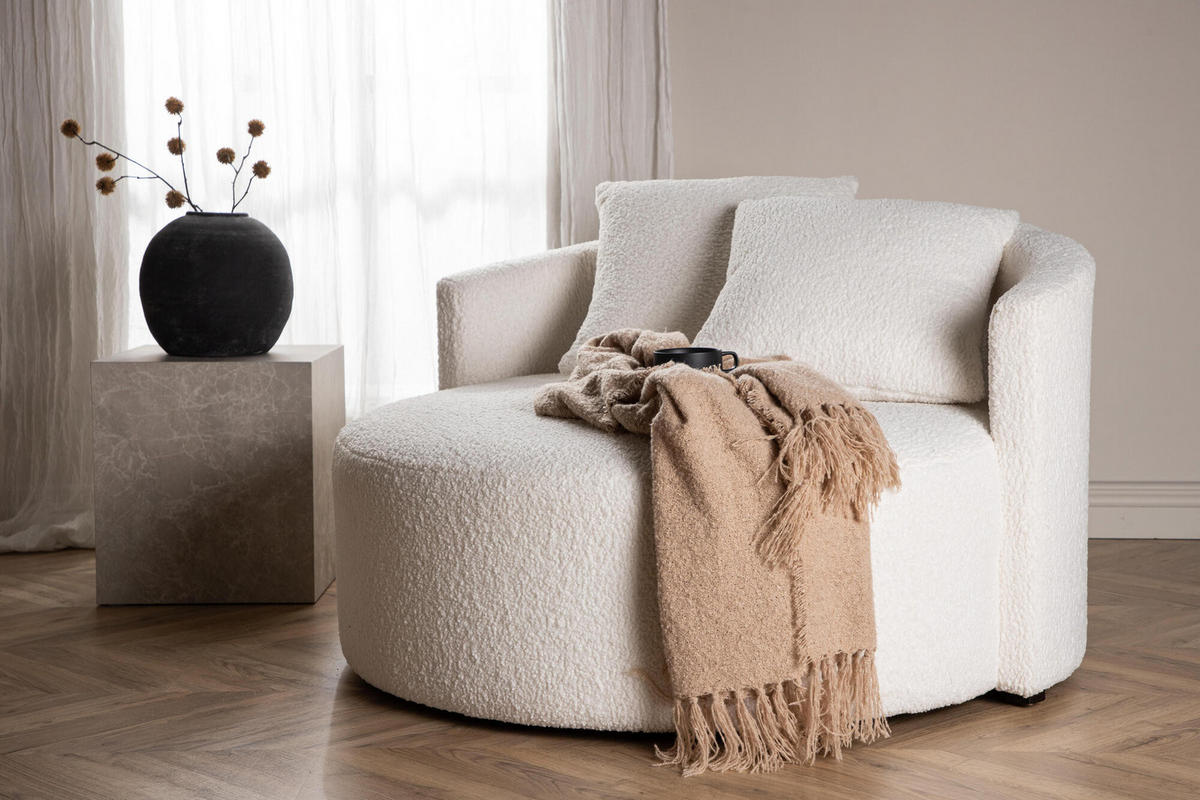 SESSEL KELSO Beige 110x110x72 cm - Beige, Textil (110/72/110cm) - FURNLUX