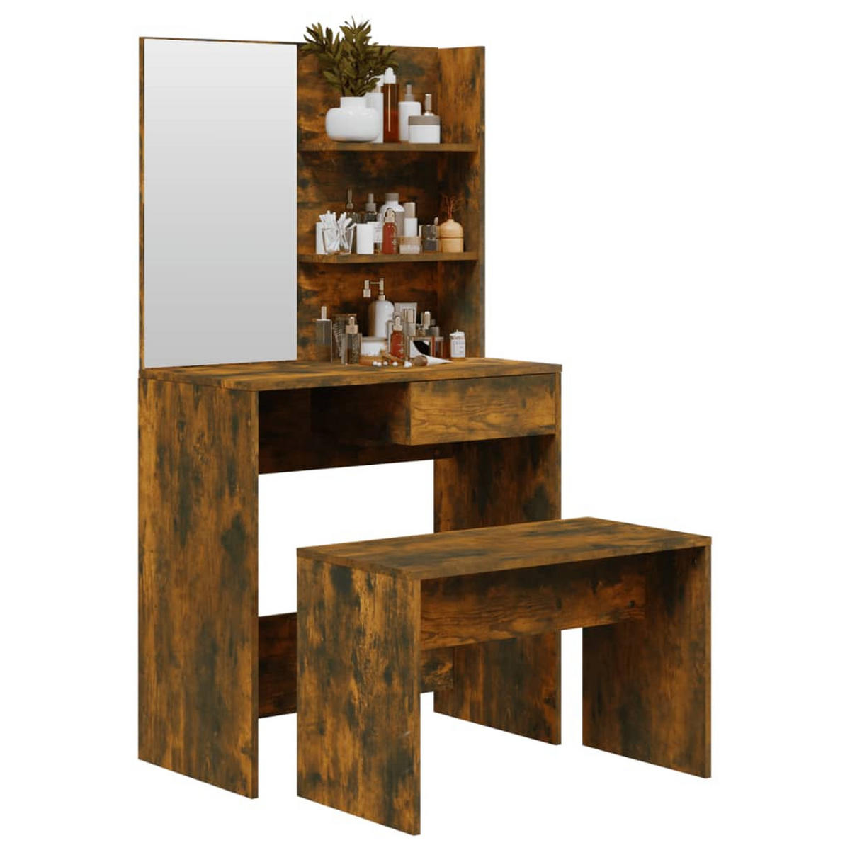 SCHMINKTISCH Castro 74.5/40/141 cm - Taupe, Holzwerkstoff (74.5/141/40cm) - Nettlife