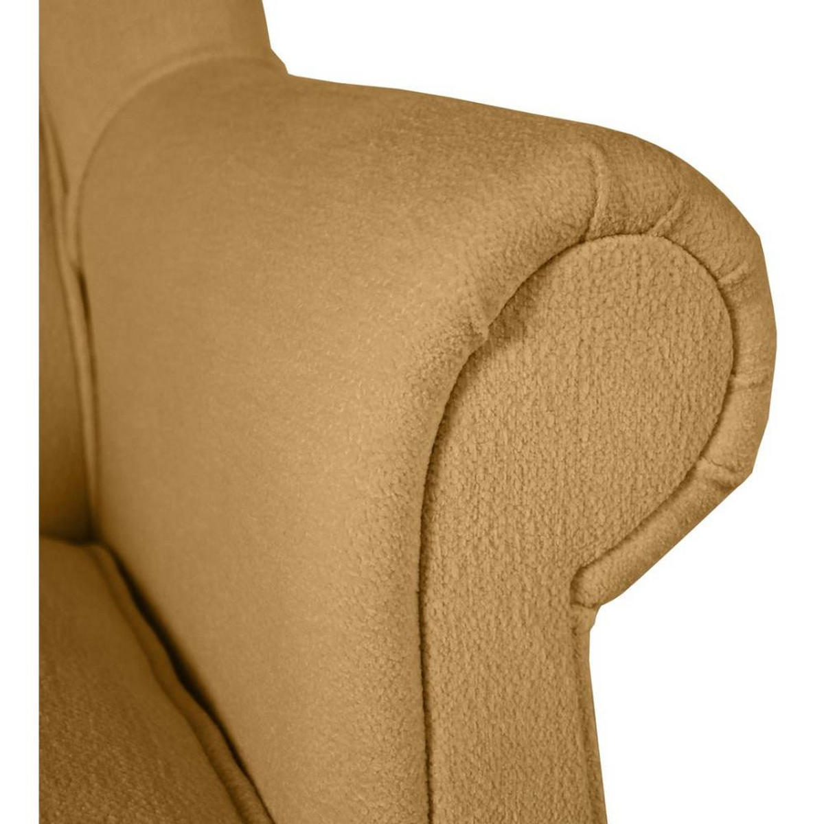OHRENSESSEL Leonardo gelb boucle-stoff - Bernsteinfarben, Holz/Textil (88/118/86cm) - Beautysofa
