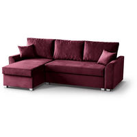 ECKSCHLAFSOFA Teramo rot - Rot/Schwarz, Kunststoff/Textil (235/150cm) - Beautysofa