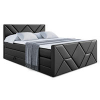 BOXSPRINGBETT BARWA-Z KING - 120x200 - H3/H4 - Schwarz Hochglanz - Schwarz Hochglanz, Holzwerkstoff (120/200cm) - ALTDECOR