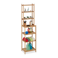 BADREGAL - Hellbraun, Holz (44/180/33cm) - Relaxdays
