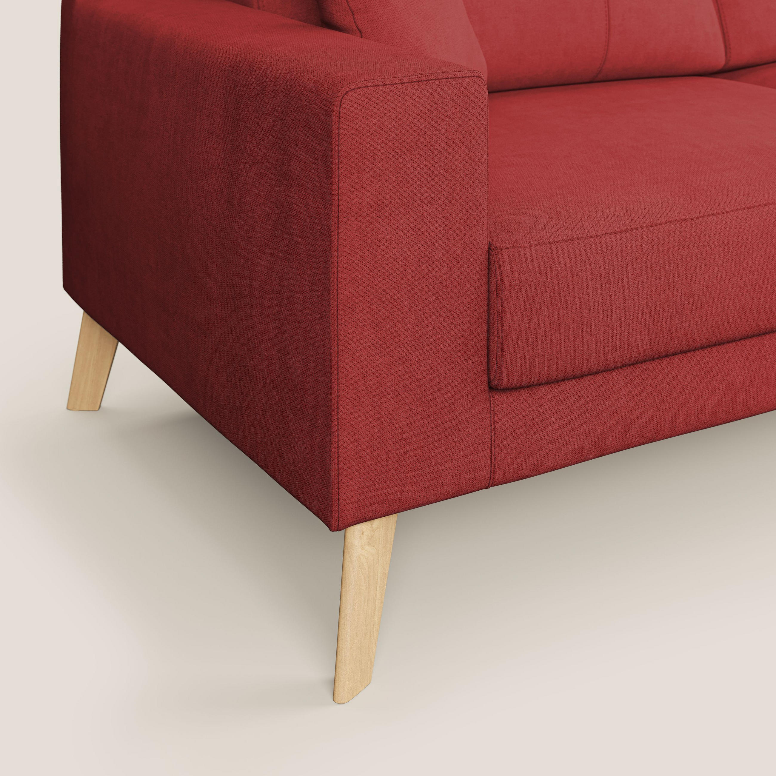 Thumbnail - Divani.store Linearsofa, Rot, Textil, 3-Sitzer, Rechteckig, 186x95x91 cm, Wohnzimmer, Sofas & Couches, Sofas