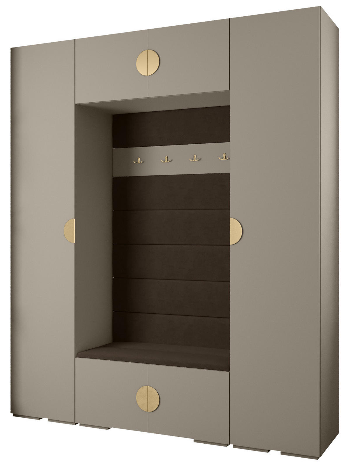 GARDEROBEN-SET 236,7/200/47 - Kaschmir/Goldfarben, Holz/Kunststoff (200/236.7/47cm) - Abiks Möbel