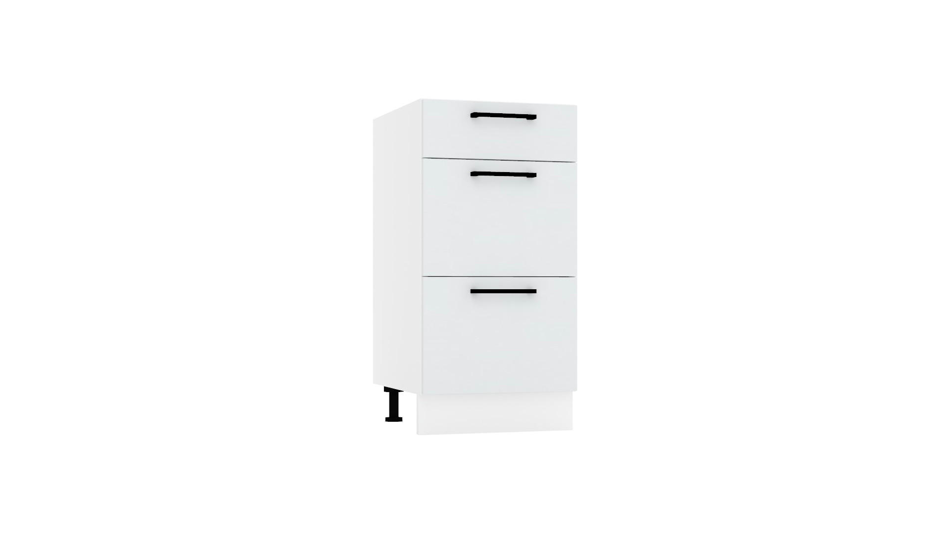 UNTERSCHRANK D40S3 - Dnoria - 3 Schubladen für effiziente Organisation - Hellgrau, Holz/Metall (40/82/52.4cm) - ROYAL24_MARKT