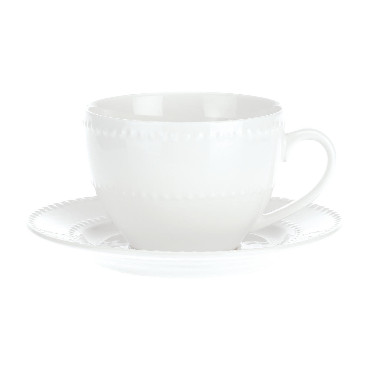 KAFFEETASSEN Set 6 Stück mit Untertasse Collina - Weiß, Keramik (11.5/8/11.5cm) - La Porcellana Bianca