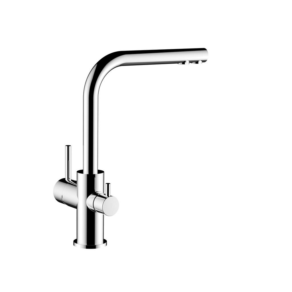 Thumbnail - Vizio Niederdruck-3-Wege-Küchenarmatur,, Chrom, Metall, 21.2x31.3x21.2 cm, schwenkbarer Auslauf 360°, Keramikkartusche,...