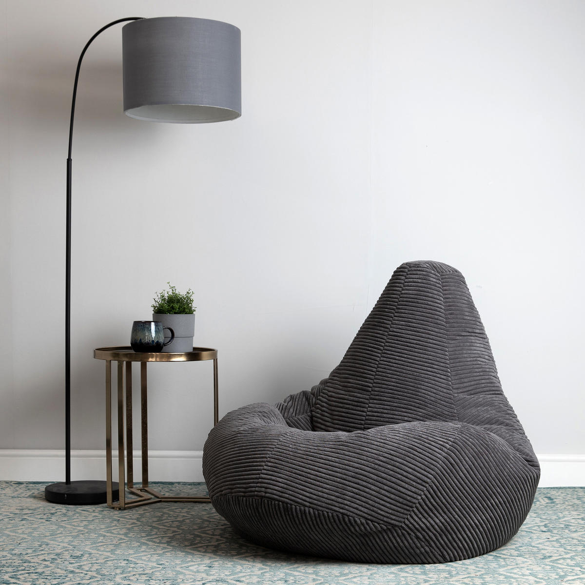SITZSACK Sessel aus Cord 2-tlg. - Dunkelgrau, Kunststoff (90/73/73cm) - icon