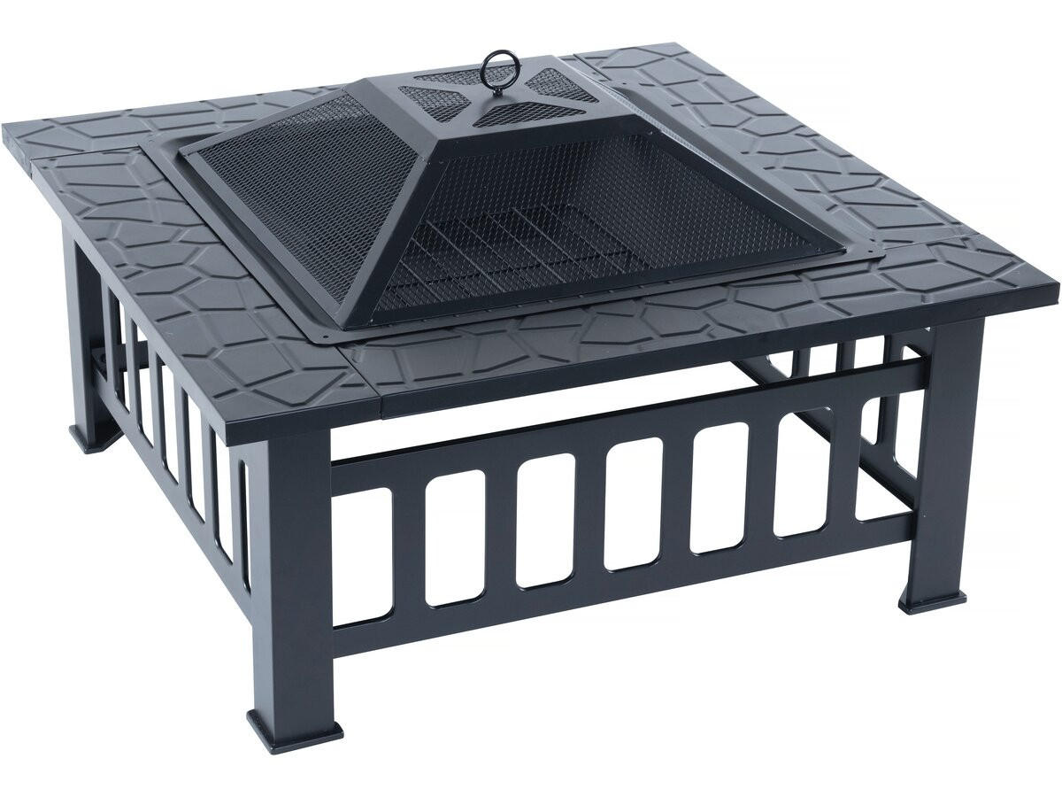 HOLZKOHLENGRILL flaméo Schwarz - Schwarz, Metall (81/45/81cm) - Habitat Garten