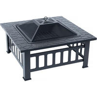 HOLZKOHLENGRILL flaméo Schwarz - Schwarz, Metall (81/45/81cm) - Habitat Garten