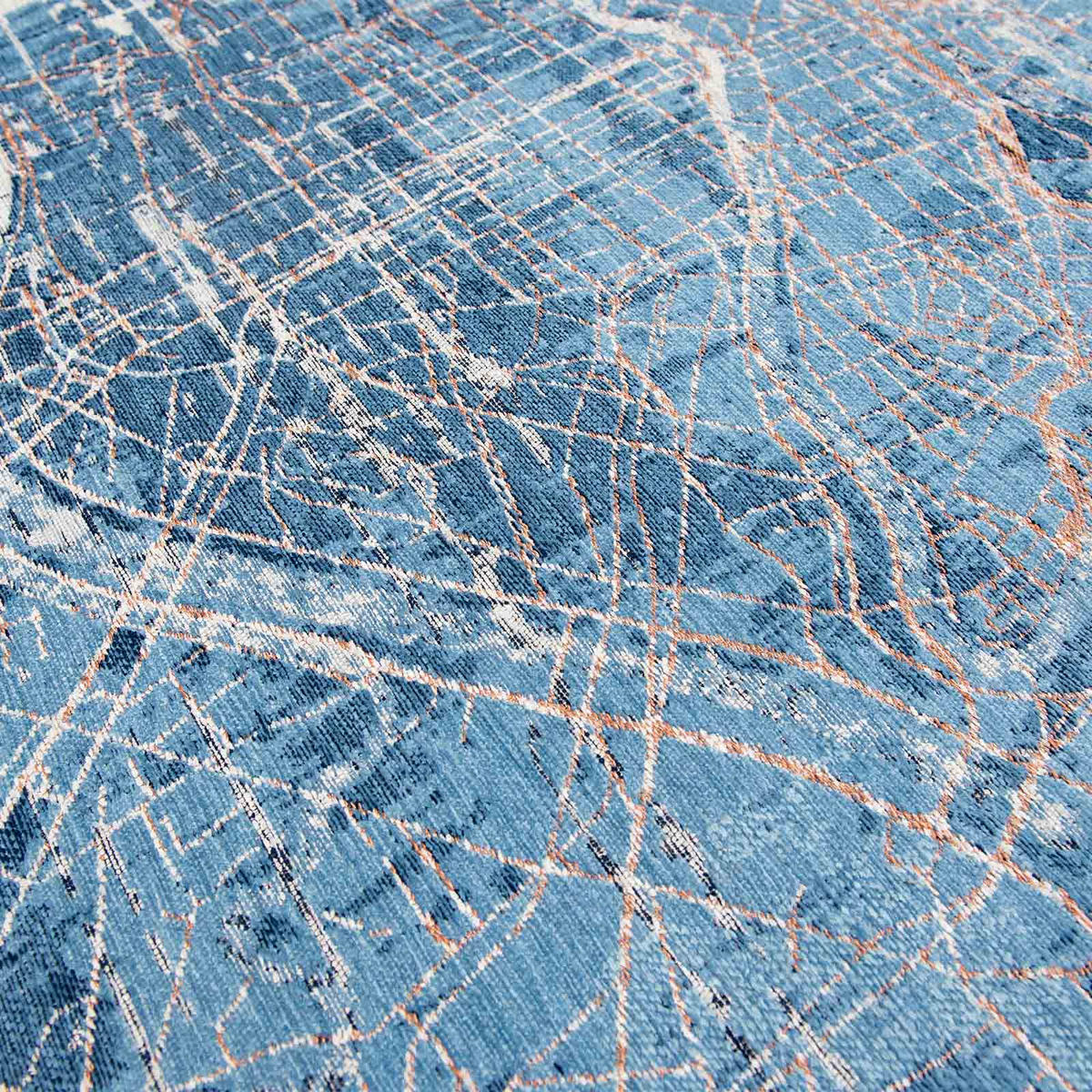 TEPPICH Flachgewebe BLUE CITY Blau 140 x 200 cm - Blau, Textil (140/200cm) - Novatrend