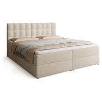 BOXBETT Detroit mit Topper 180/200 Ecru - Ecru, Holzwerkstoff/Textil (180/200cm) - Bromarkt