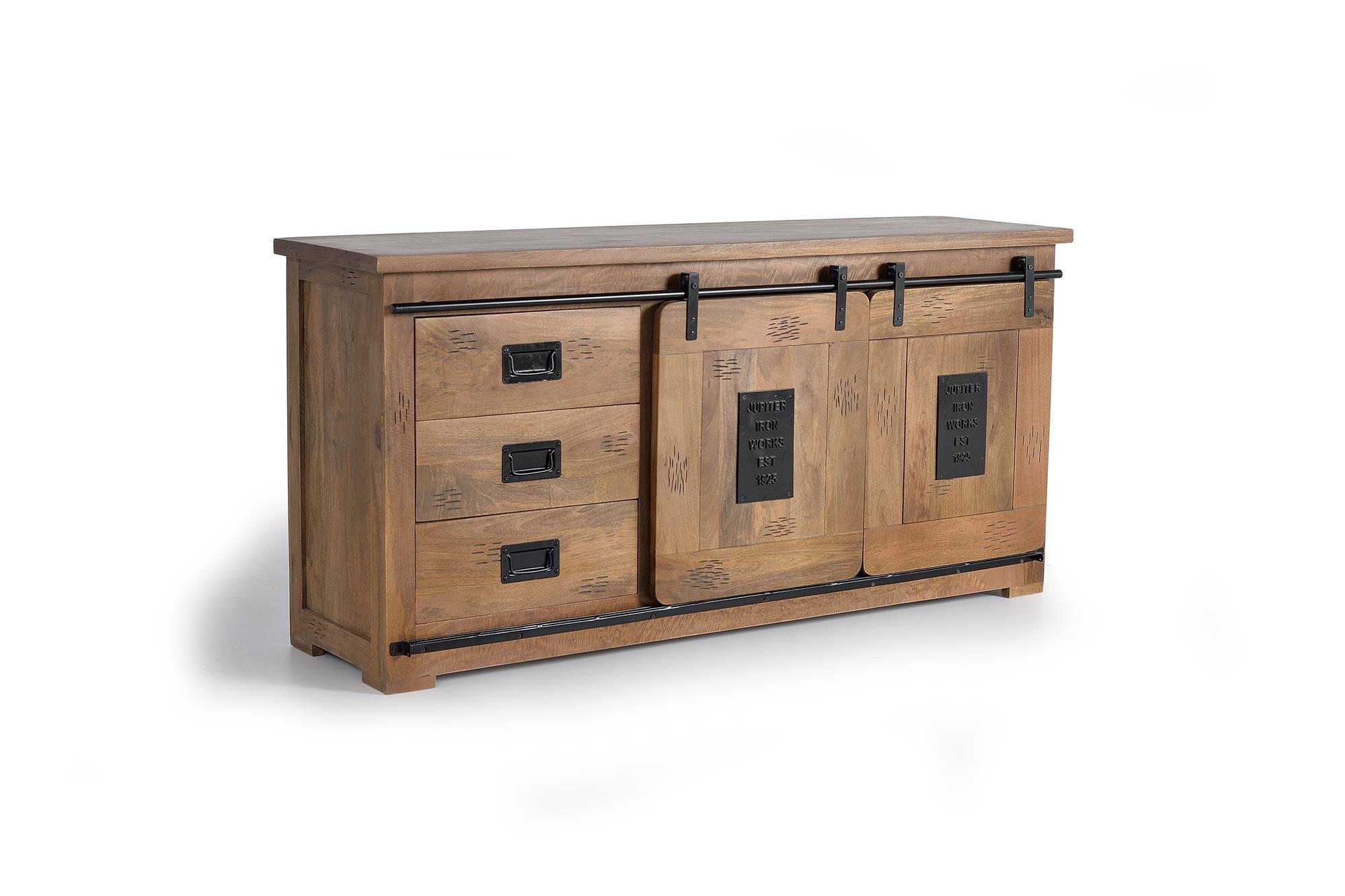 SIDEBOARD in Akazie und Metalldetails - Braun, Holz (45/80/165cm) - Giner y Colomer