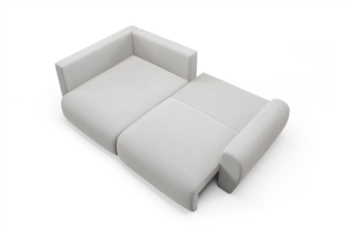 ECKSOFA Galan Mini Mit Schlaffunktion - Weiß, Holzwerkstoff/Textil (241/153cm) - Fun Möbel
