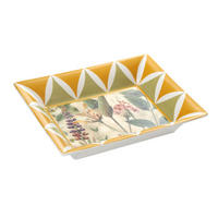 SCHALE/ Porzellanplatte rechteckig MIRABILIA 16 x 20 cm gelb - Orange, Keramik (16/2.5/20cm) - Rose & Tulipani