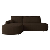 ECKSOFA Loridu O Cord, Seite: Links - Schwarz/Braun, Holz/Kunststoff (274/174cm) - MIRJAN24