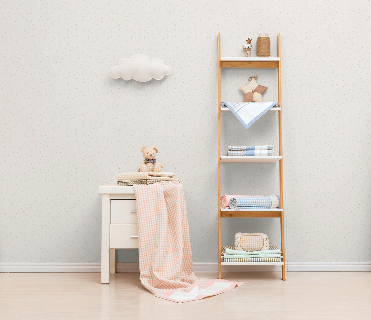 TAPETE kleine Sterne 53 cm x 10 m - Beige, Papier (53/0.1cm) - Sanders & Sanders