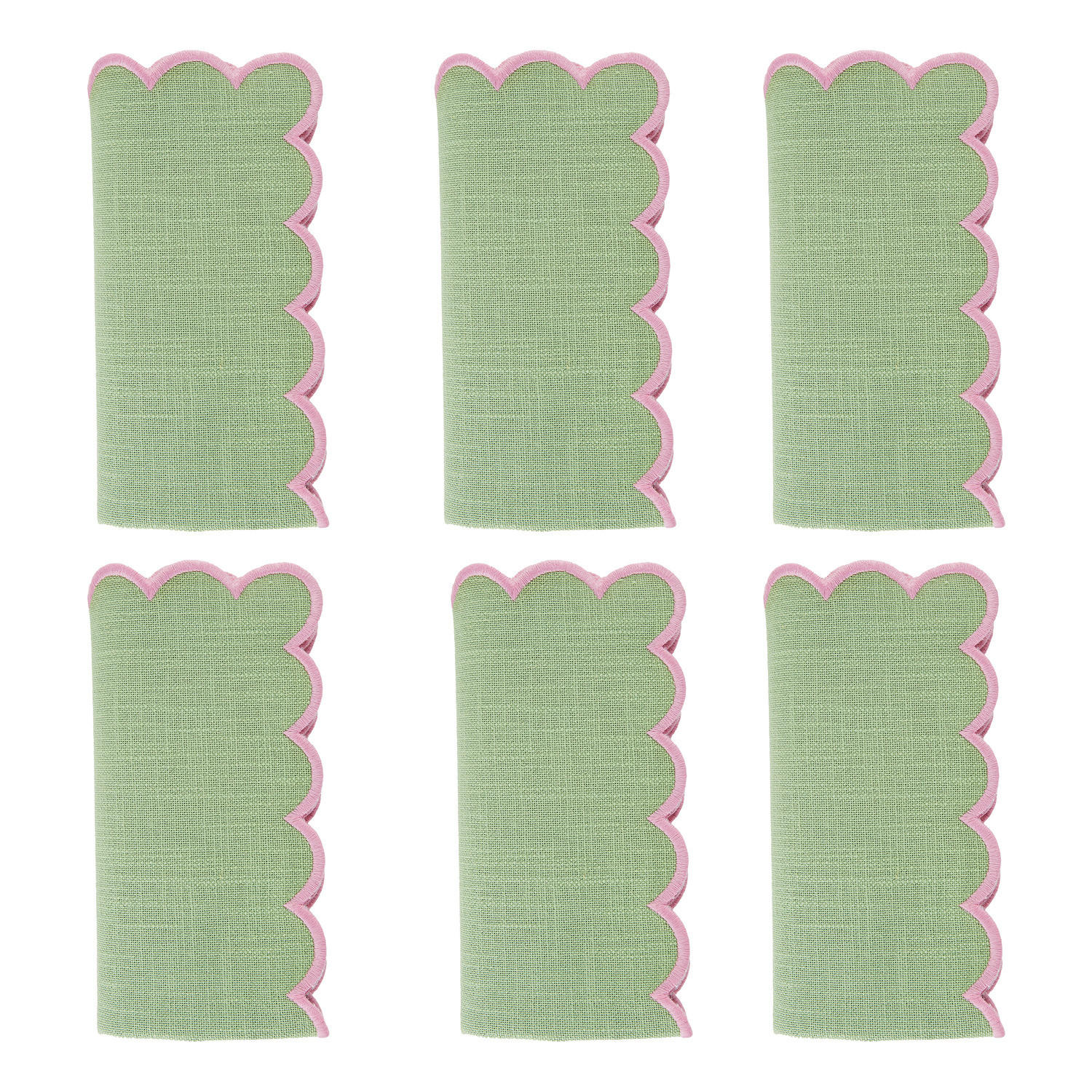 SERVIETTE (6er Set) Summer Cheer - Pink/Grün, Textil (42/42cm) - Butlers