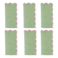 SERVIETTE (6er Set) Summer Cheer - Pink/Grün, Textil (42/42cm) - Butlers