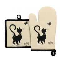 OFENHANDSCHUH UND TOPFLAPPEN Dubout Chat Papillon beige 18 x 28 cm - Beige, Textil (18/28cm) - Winkler