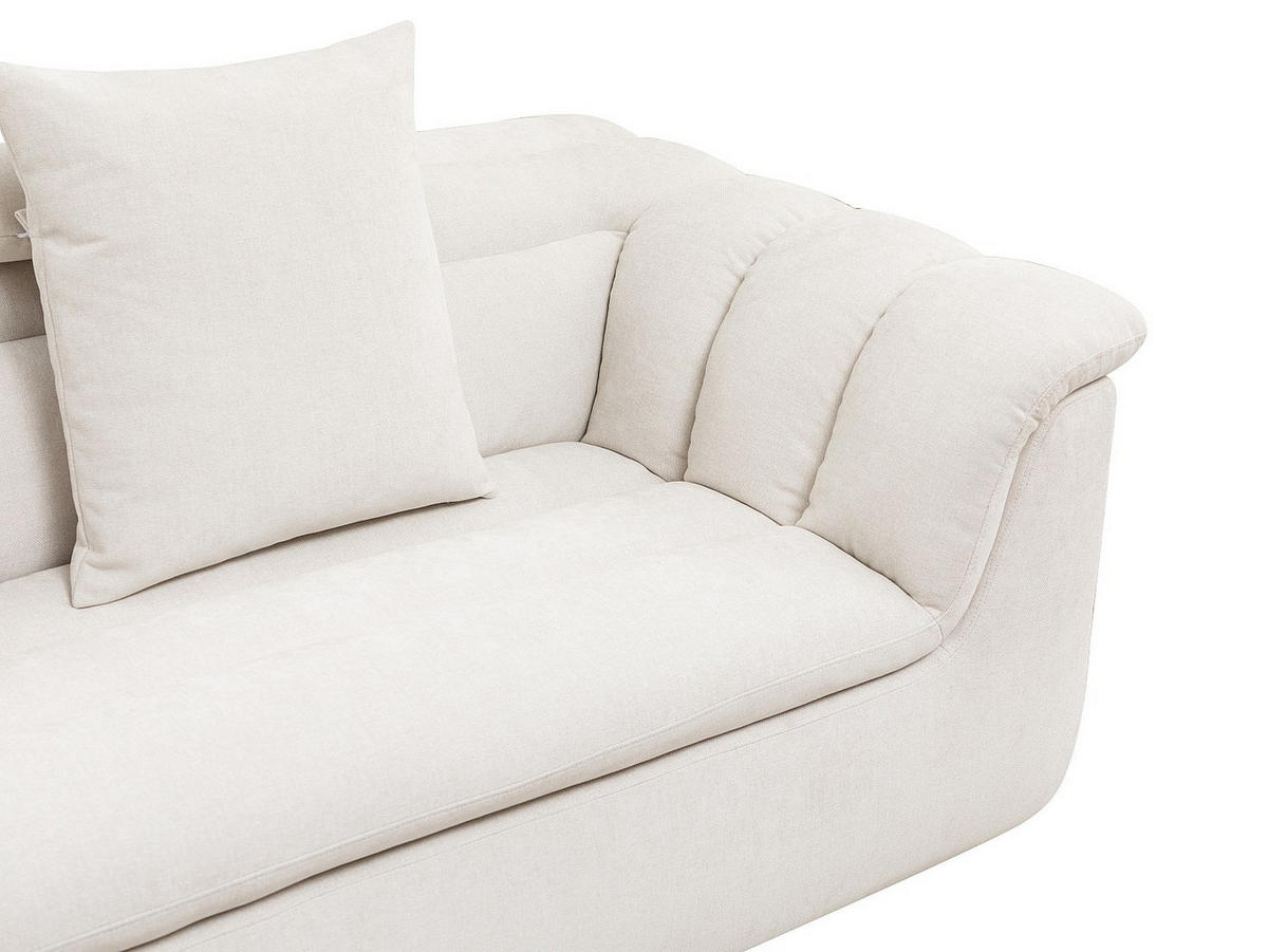 SOFA - 3 Personen - stoff - gebrochenes weiß Cazocha - Weiß, Textil (226/86/101cm) - Vente-Unique