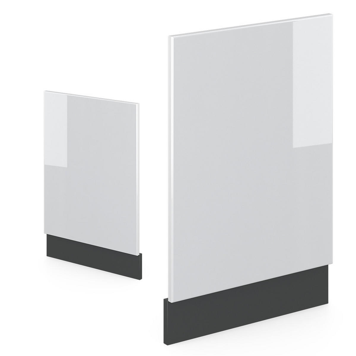 FRONTBLENDE R-Line Weiß Hochglanz 45 cm, AP Eiche - Weiß Hochglanz/Anthrazit, Holzwerkstoff (45/57.2/1.6cm) - Vicco