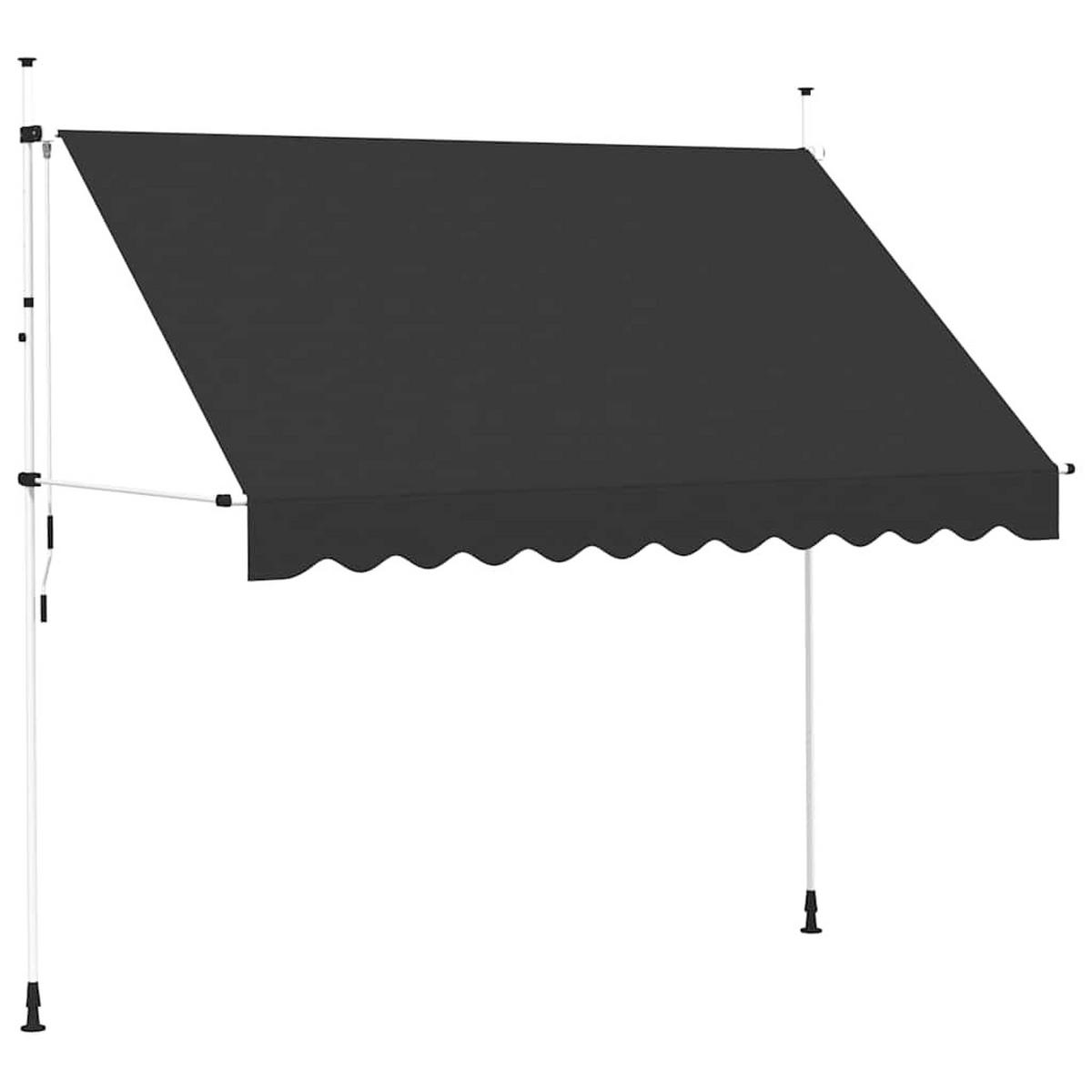 EINZIEHBARE Markise Handbetrieben 300 cm Anthrazit - Anthrazit, Textil (300/1/1cm) - furnicato