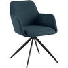ESSZIMMERSTUHL Cord Blau - Blau/Schwarz, Textil/Metall (56/81/62cm) - CLP