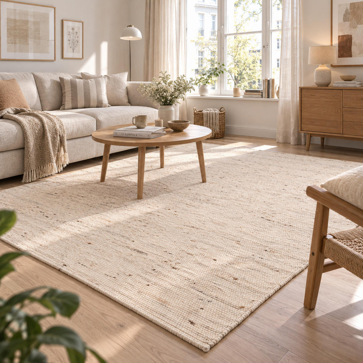 NATUR TEPPICH WOLLE ALASKA MELIERT - Beige, Textil (120/180cm) - Pergamon