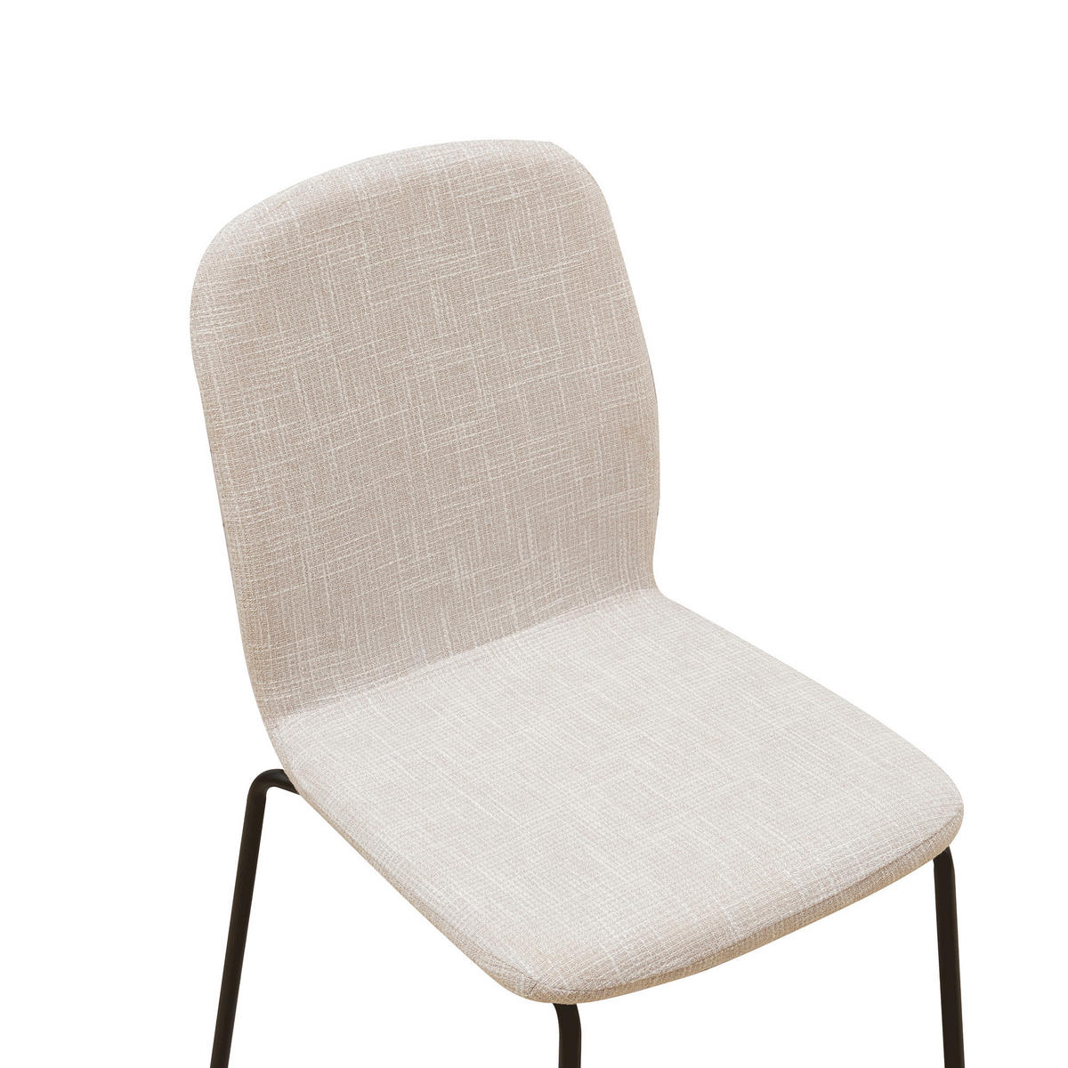 STUHL ENNA Stoffbezug Metallbeine 4er Set Beige - Beige, Textil/Metall (50/85/58cm) - Albatros