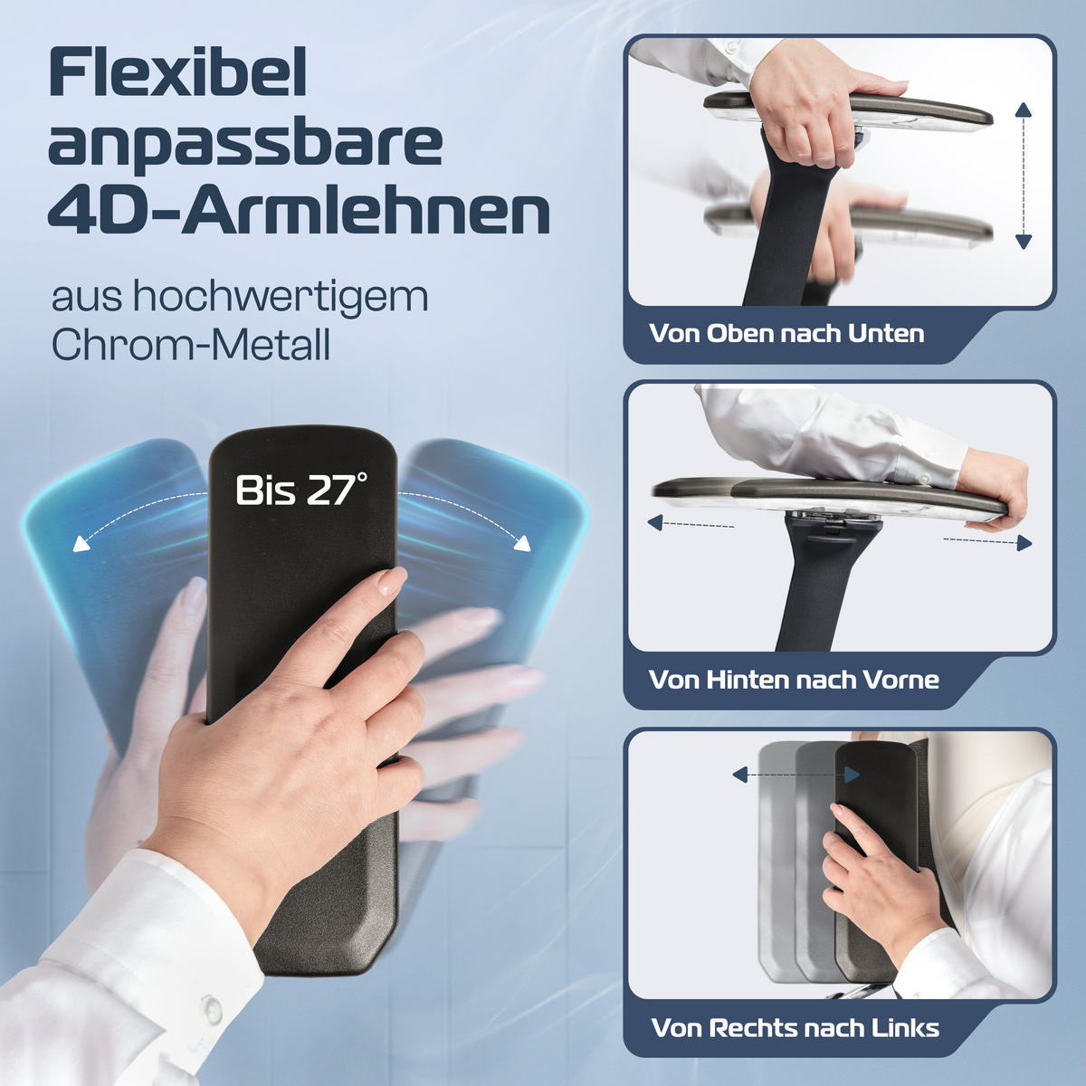 BÜROSTUHL ProSeat Anthrazit - Anthrazit/Silberfarben, Kunststoff/Textil (70/145/70cm) - Clouvou