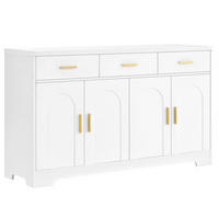 SIDEBOARD DE-37507 140/40/83 cm mit bogenförmigen Türen Weiß - Weiß, Holzwerkstoff (140/83/40cm) - ComfortXL